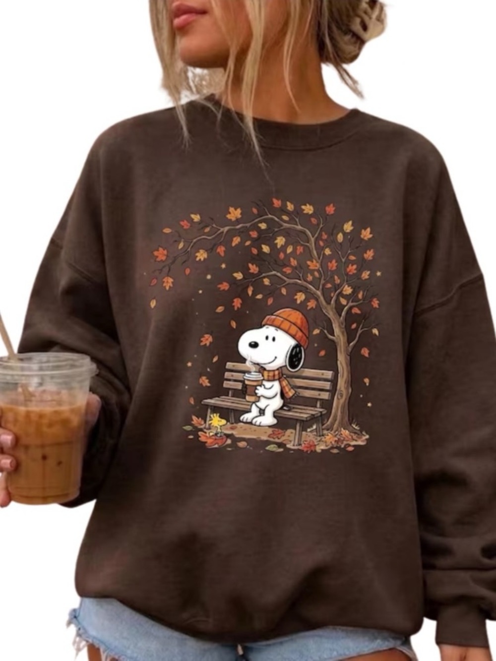Dark Chocolate Fall Graphic Crewneck Sweatshirt